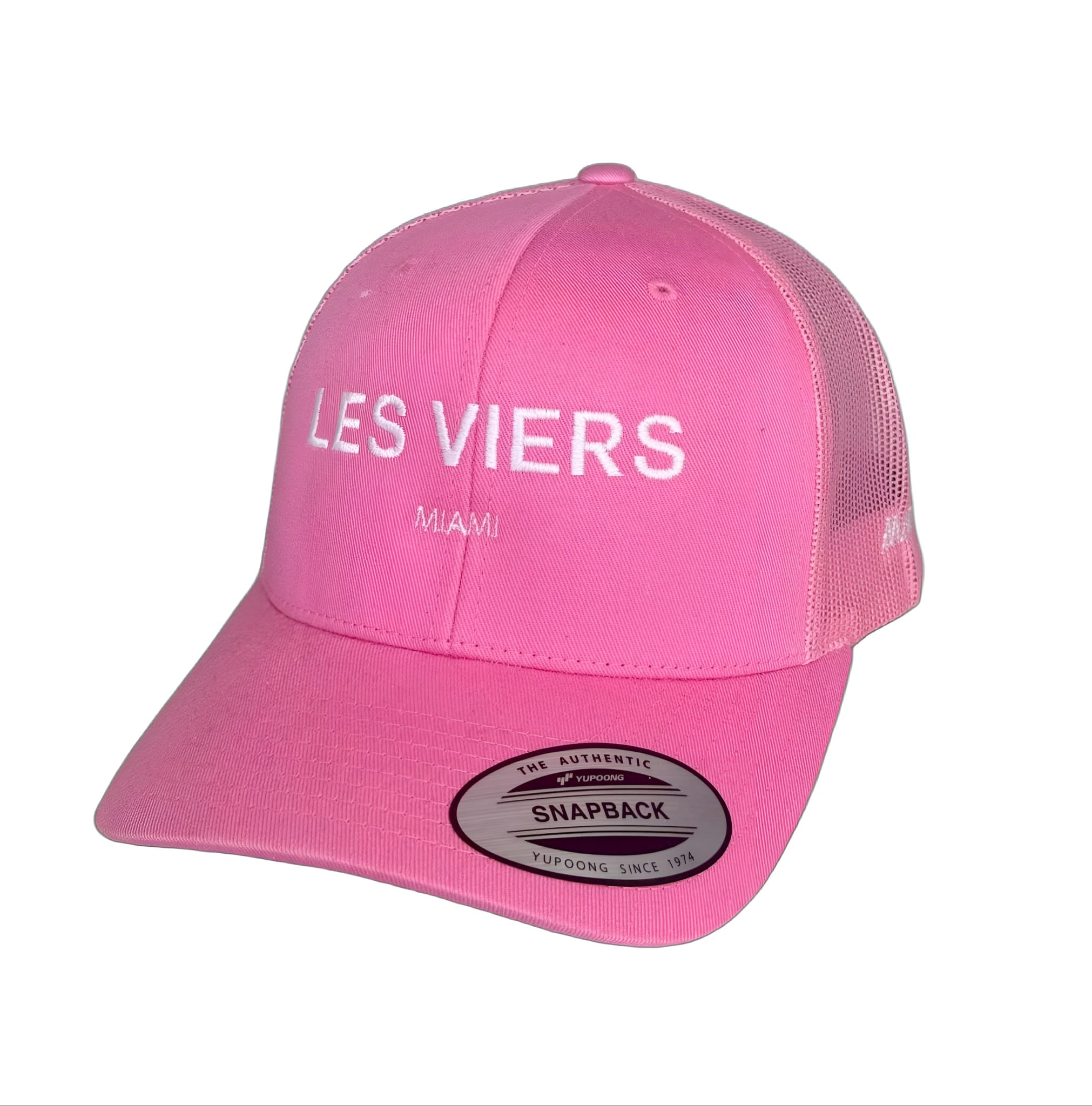 Baseball Cap Pink-White Logo Embroidered – LESVIERS