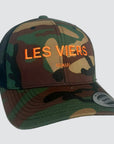 Baseball Cap Camo - Orange Logo Embroidered