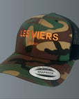 Baseball Cap Camo - Orange Logo Embroidered